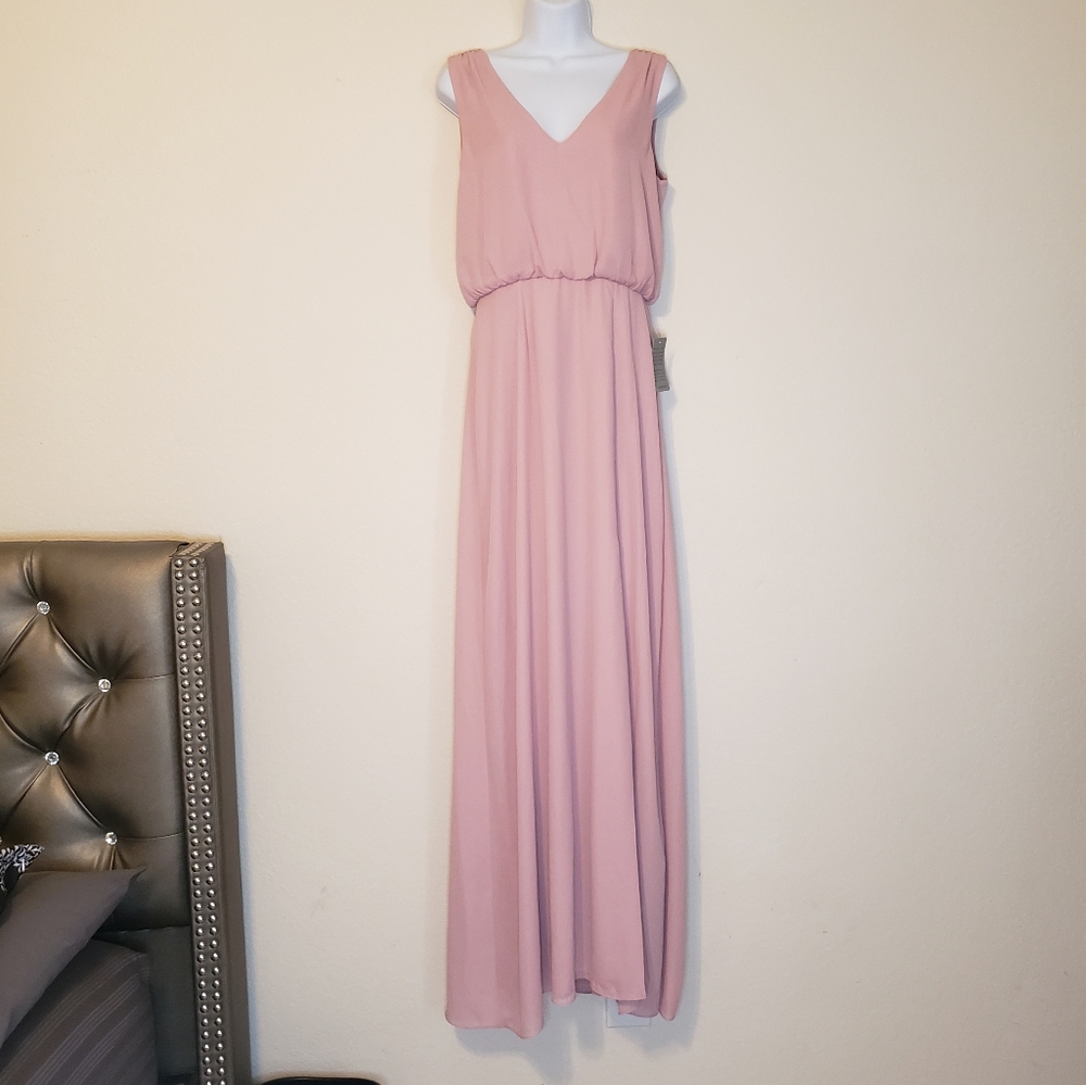 WAYF Women's Blush The Bella Blouson Column Gown Floorlength Formal Dress Small